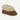 A child's brown sheepskin bootie slipper with a fluffy cuff and a hard sole.