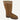 A brown sheepskin boot designed with an extra wide calf feature, labeled 'Extra WIDE Calf' on the upper part.