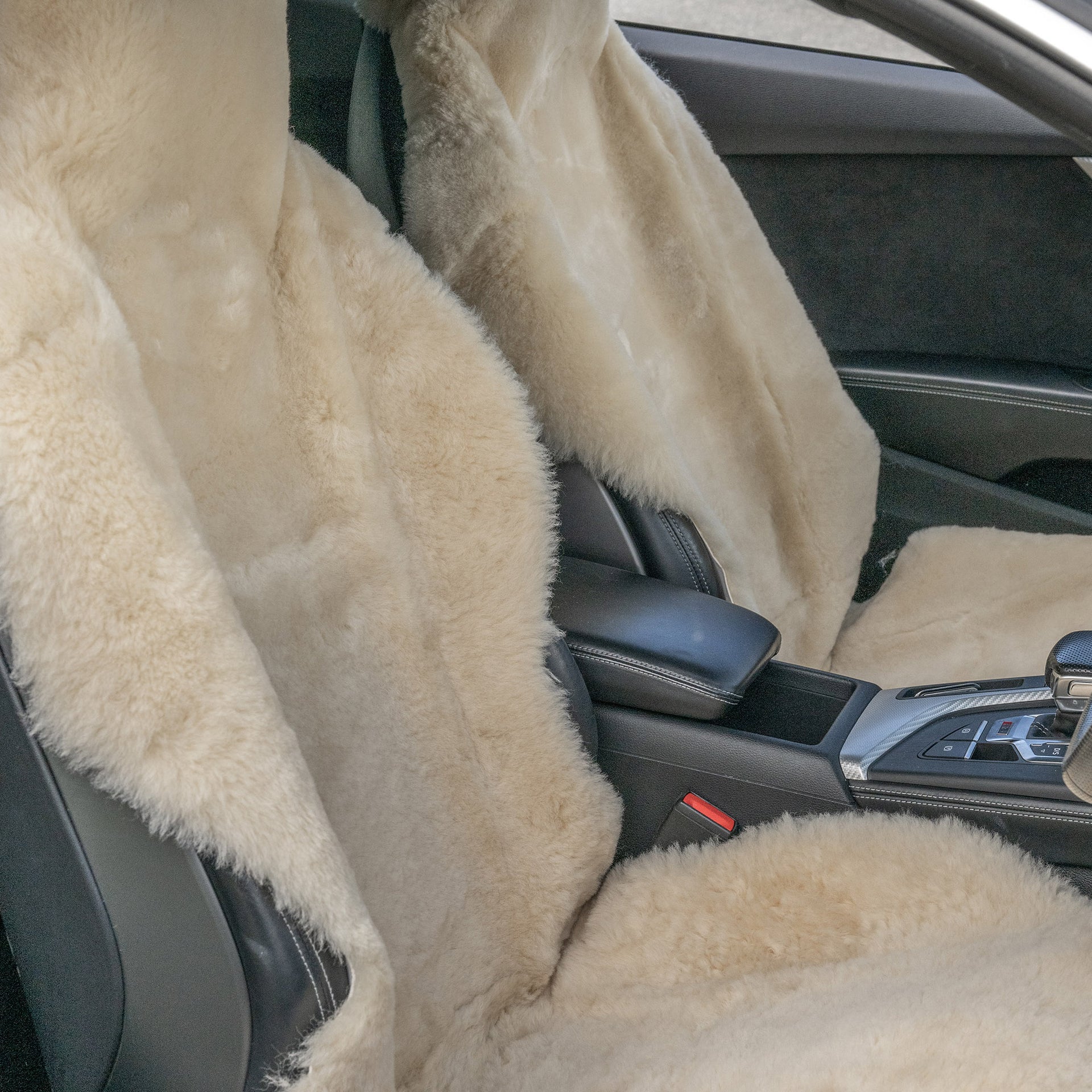 Genuine Sheepskin Car Seat Cover 1 Pack Black