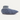 Blue knitted slipper on a white background